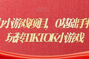 海外暴力小游戏项目,0基础手把手教你玩转TIKTOK小游戏