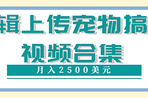 编辑上传宠物搞笑视频合集，就可以通过YouTube赚钱月入2500美元【视频教程】