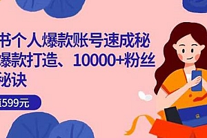 小红书个人爆款账号速成秘籍,爆款打造、10000+粉丝引流秘诀