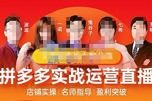 推易电商·8月份拼多多线上直播课程,实时玩法,爆款打造,改销量,补大单,AB单,直播