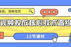 短视频投放核心技术晋级课:掌握投放,涨粉无忧(12节课时)