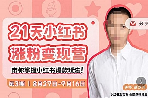 蔡汶川·21天小红书涨粉变现营(第3期):21天带你掌握小红书的爆款玩法