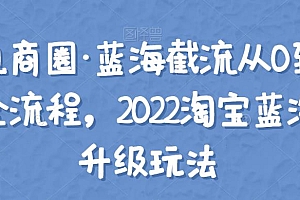 方韬电商圈·蓝海截流从0到起店实操全流程,2022淘宝蓝海截流升级玩法