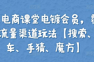 大王真电商课堂电镀会员,覆盖淘系4大流量渠道玩法【搜索、直通车、手猜、魔方】