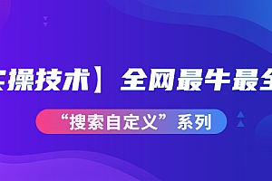 全网最牛最全的“搜索自定义”系列!【实操技术】价值698元