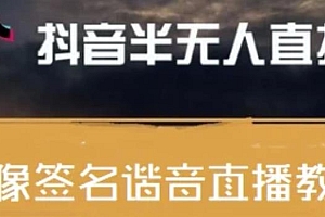 最近火爆的抖音头像签名设计半无人直播直播项目:直播教程+素材+直播话术
