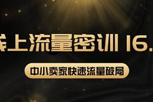 秋秋《线上流量密训16.0》暴力引流10W+中小卖家流量破局技巧等等!培训课程视频