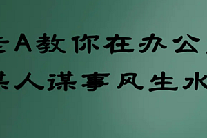 老A教你在办公室谋人谋事风生水起带你见识下高手的话术