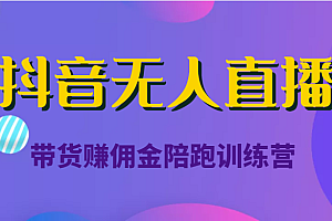 抖音无人直播带货赚佣金陪跑训练营(价值6980元)