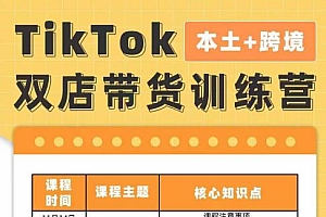 TikTok Shop本土+跨境第16期,双店带货训练营,出海抢占全球新流量,一店卖全球