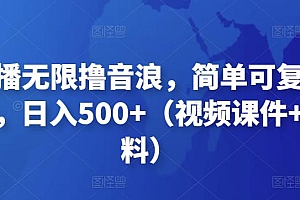 抖音直播无限撸音浪,简单可复制,偏门玩法,日入500+(视频课件+核心资料)