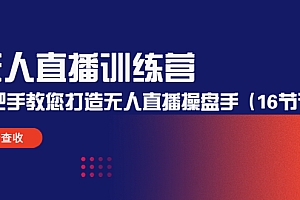 无人直播训练营:手把手教您打造无人直播操盘手(16节课时)