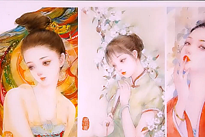 画酿幸福棉花圃2022唯美女子插画课第102期【画质高清只有视频】