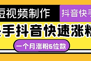 短视频油管动画-快手抖音快速涨粉:一个月粉丝突破6位数 轻松实现经济自由