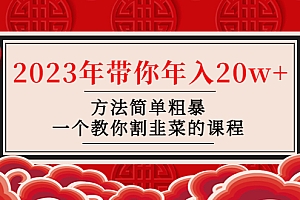 韭菜-联盟· 2023年带你年入20w+方法简单粗暴,一个教你割韭菜的课程
