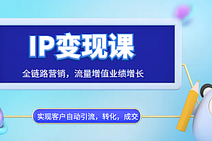 IP变现课,全链路营销,流量增值业绩增长,实现客户自动引流,转化,成交
