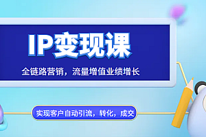 IP变现课，全链路营销，流量增值业绩增长，实现客户自动引流，转化，成交