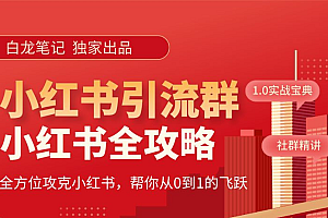 小红书引流全攻略,全方位攻克小红书,帮你从0到1的飞跃