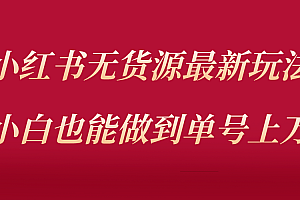 小红书无货源最新螺旋起号玩法,电商小白也能做到单号上万(价值3980元)