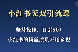 小红书无双课一天引50+女粉,不用做视频发视频,小白也很容易上手拿到结果