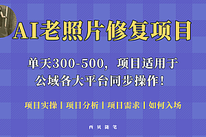 人人都能做的AI老照片修复项目,0成本0基础即可轻松上手,祝你快速变现