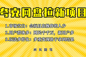 此项目外面卖398保姆级拆解夸克网盘拉新玩法，助力新朋友快速上手！