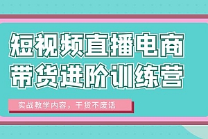 短视频直播电商带货进阶训练营:实战教学内容,干货不废话!