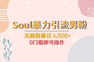 Soul暴力引流男粉玩法,无脑粗暴日入500+,0门槛即可操作