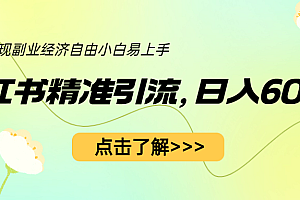 小红书精准引流,小白日入600+,轻松实现副业经济自由(教程+1153G资源)