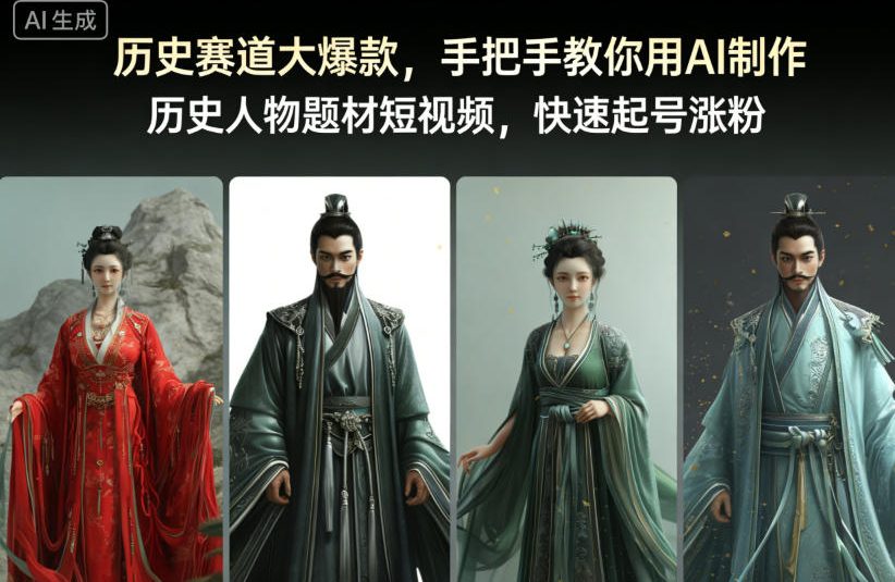 AI赋能历史创作:零基础打造千万流量历史人物短视频课